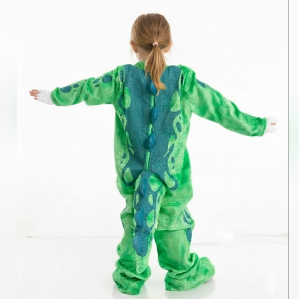 Spooktacular Creations NWOT Unisex Green T-Rex Suit ONLY Costume Size 3T - Picture 7 of 8